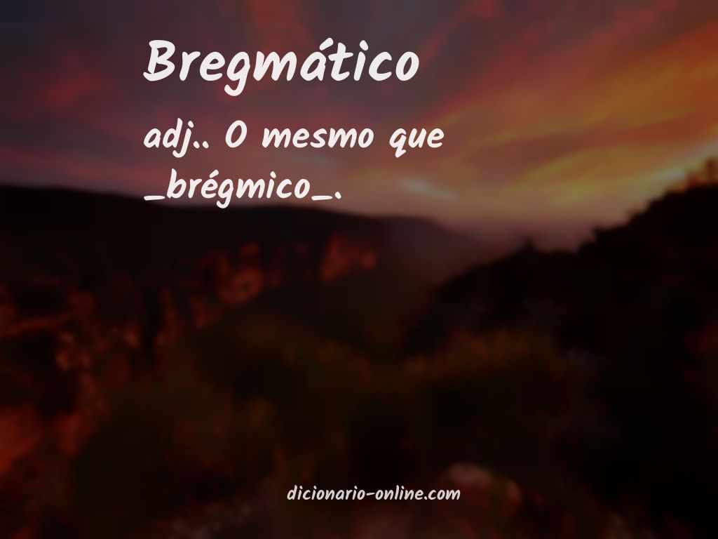 Significado de bregmático