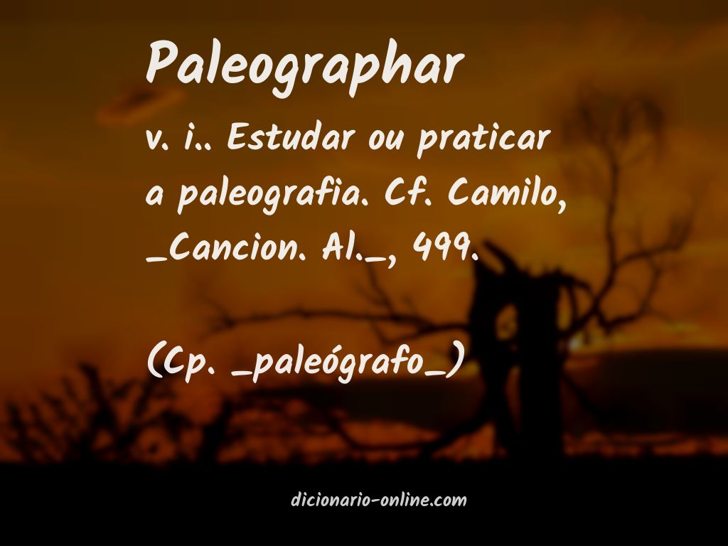 Significado de paleographar