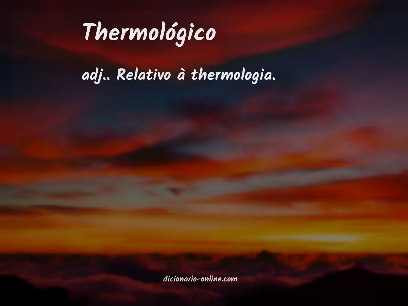 Significado de thermológico