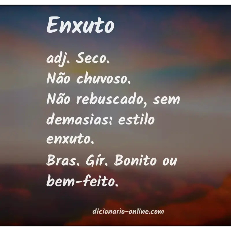Significado de enxuto