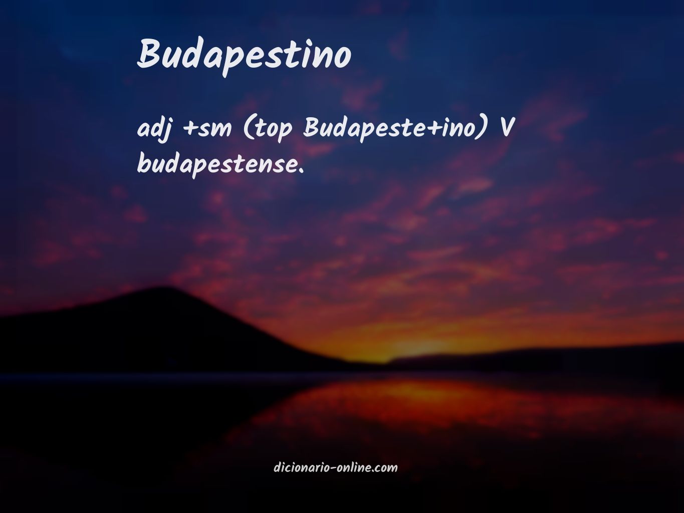 Significado de budapestino