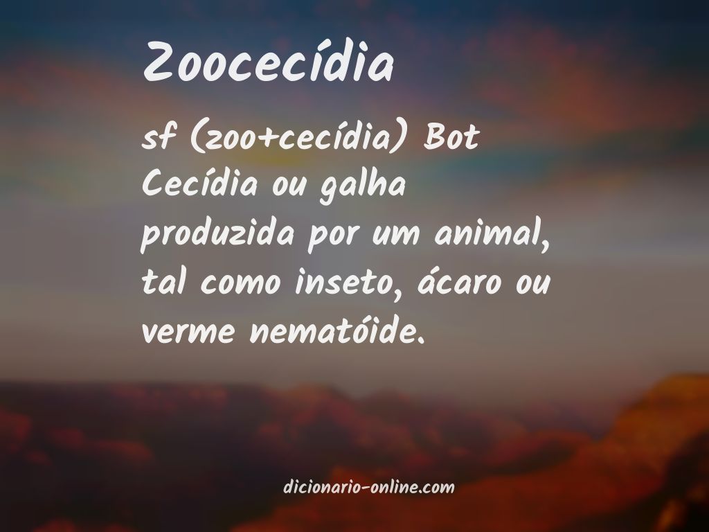 Significado de zoocecídia