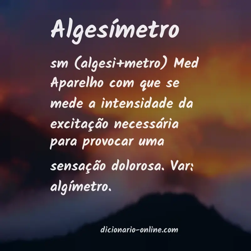 Significado de algesímetro