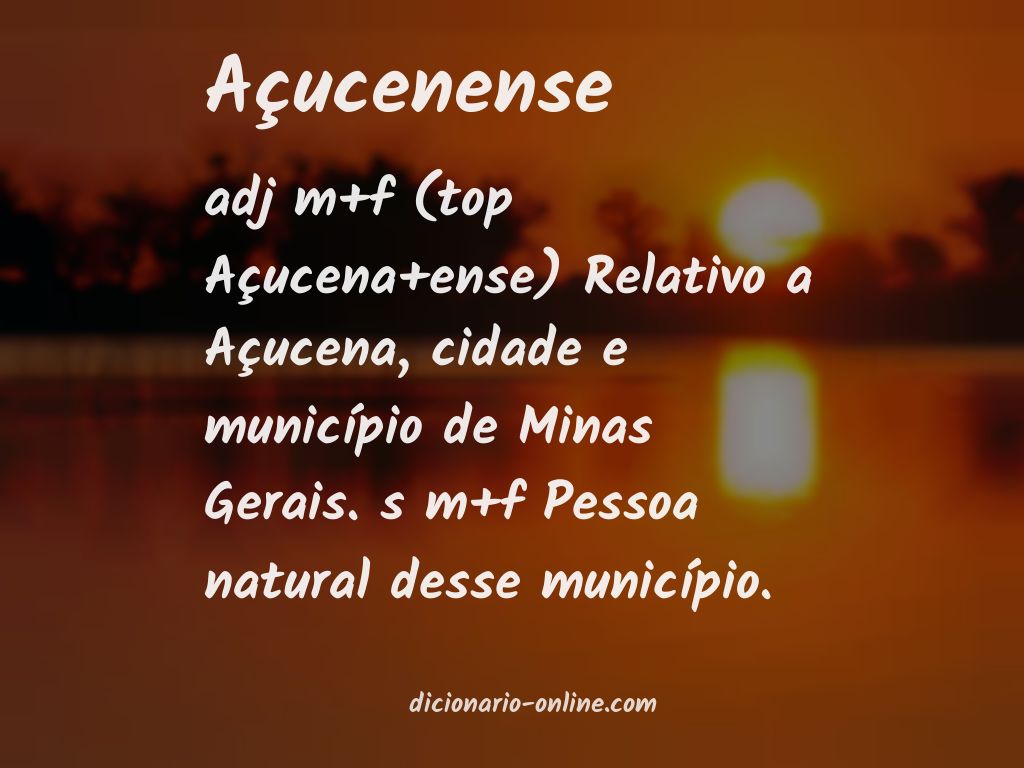 Significado de açucenense