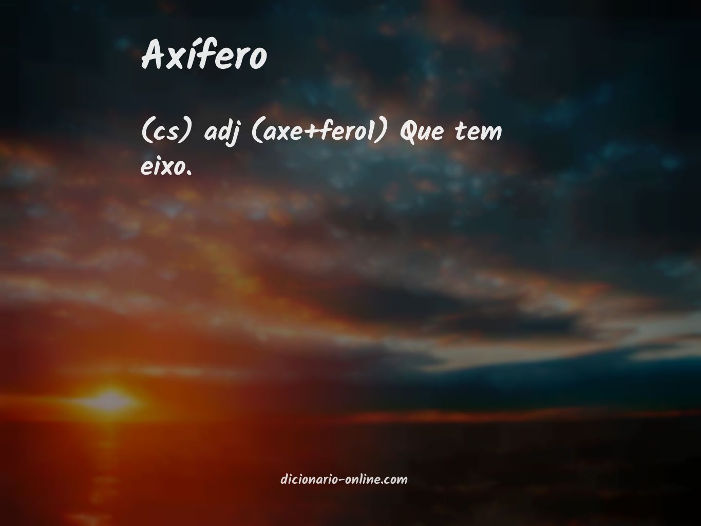 Significado de axífero