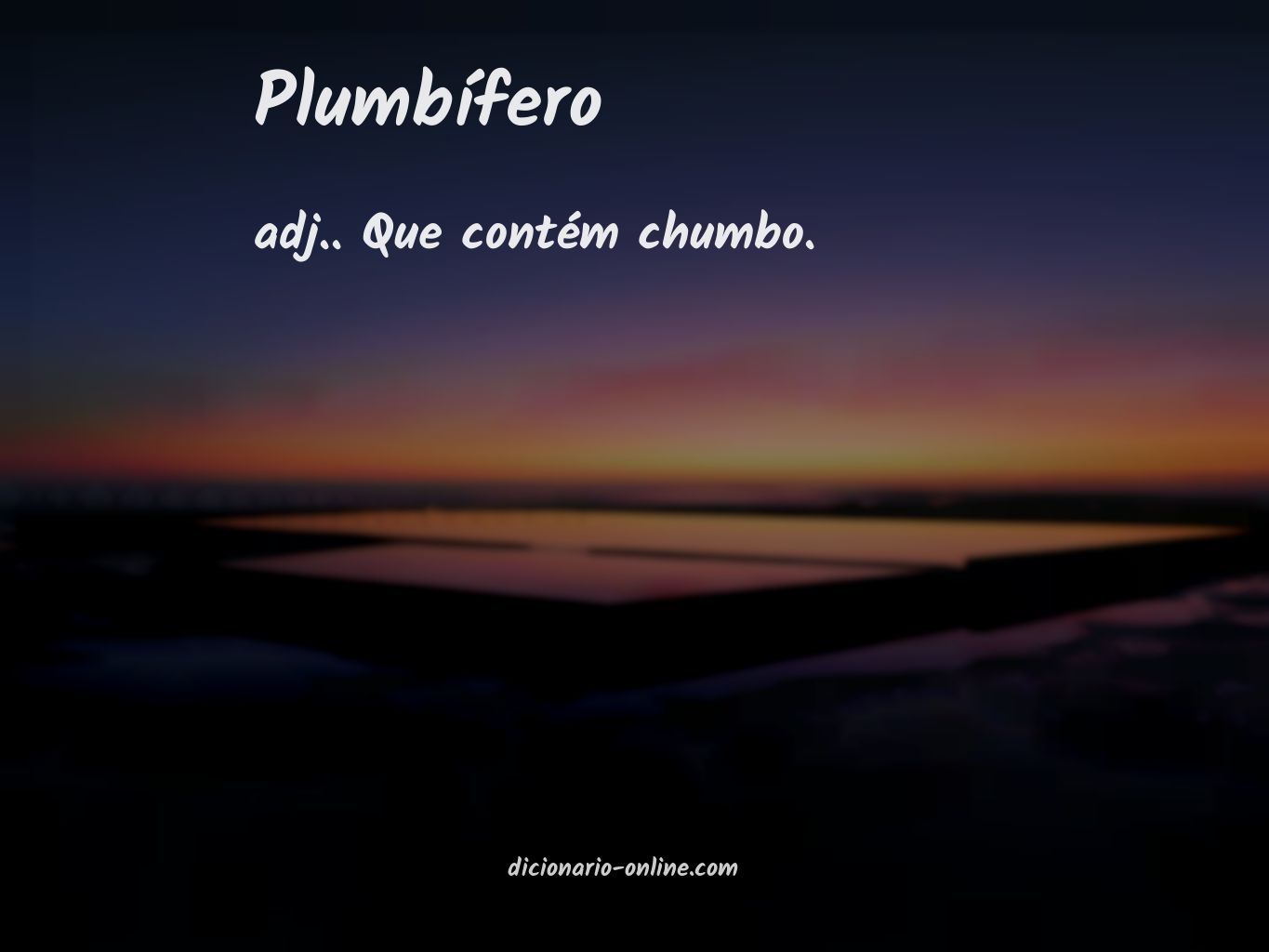 Significado de plumbífero