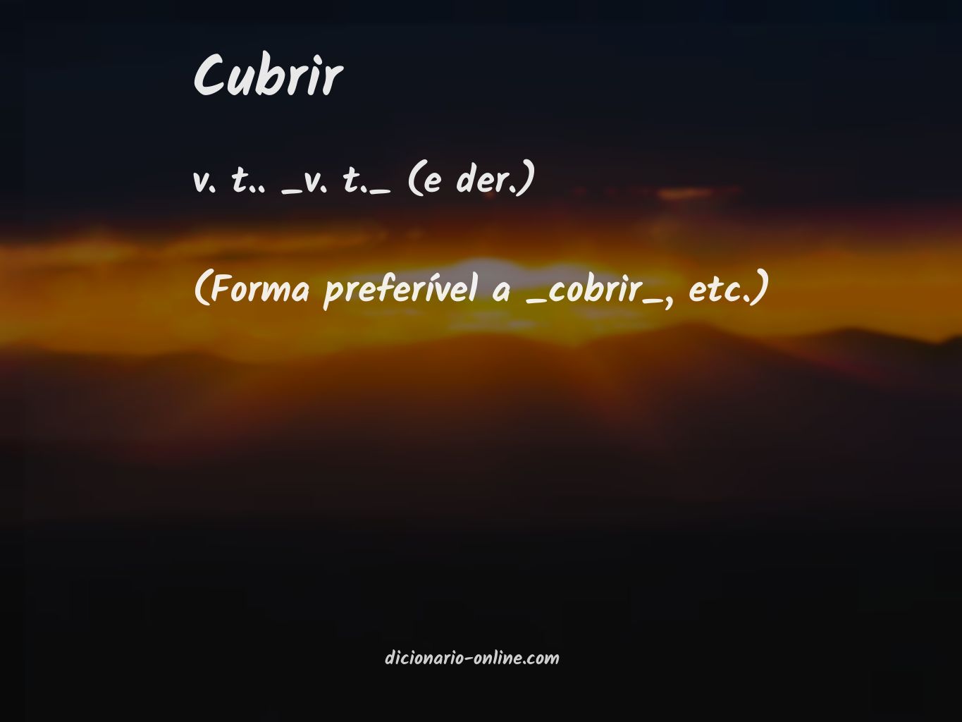 Significado de cubrir