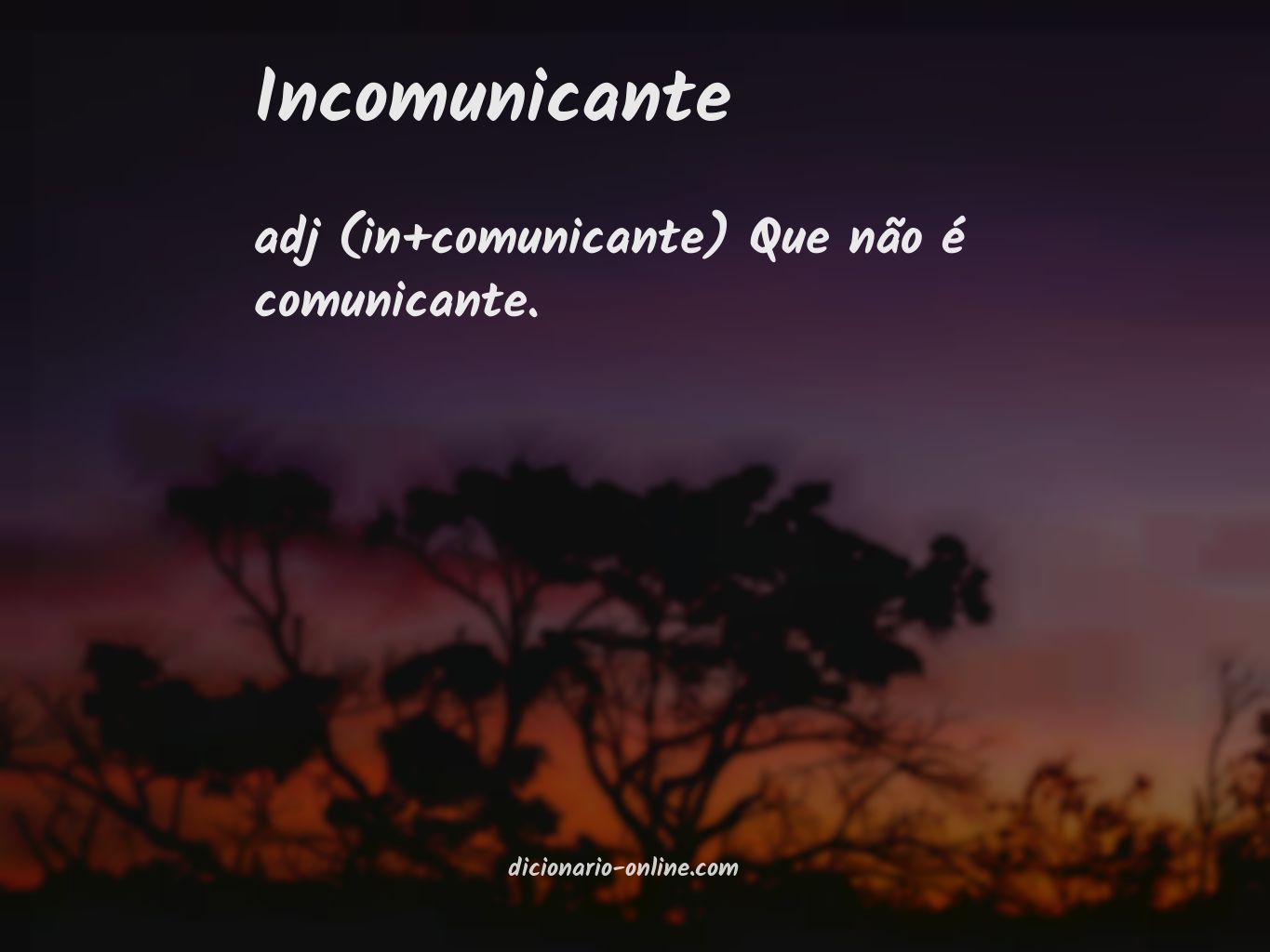 Significado de incomunicante