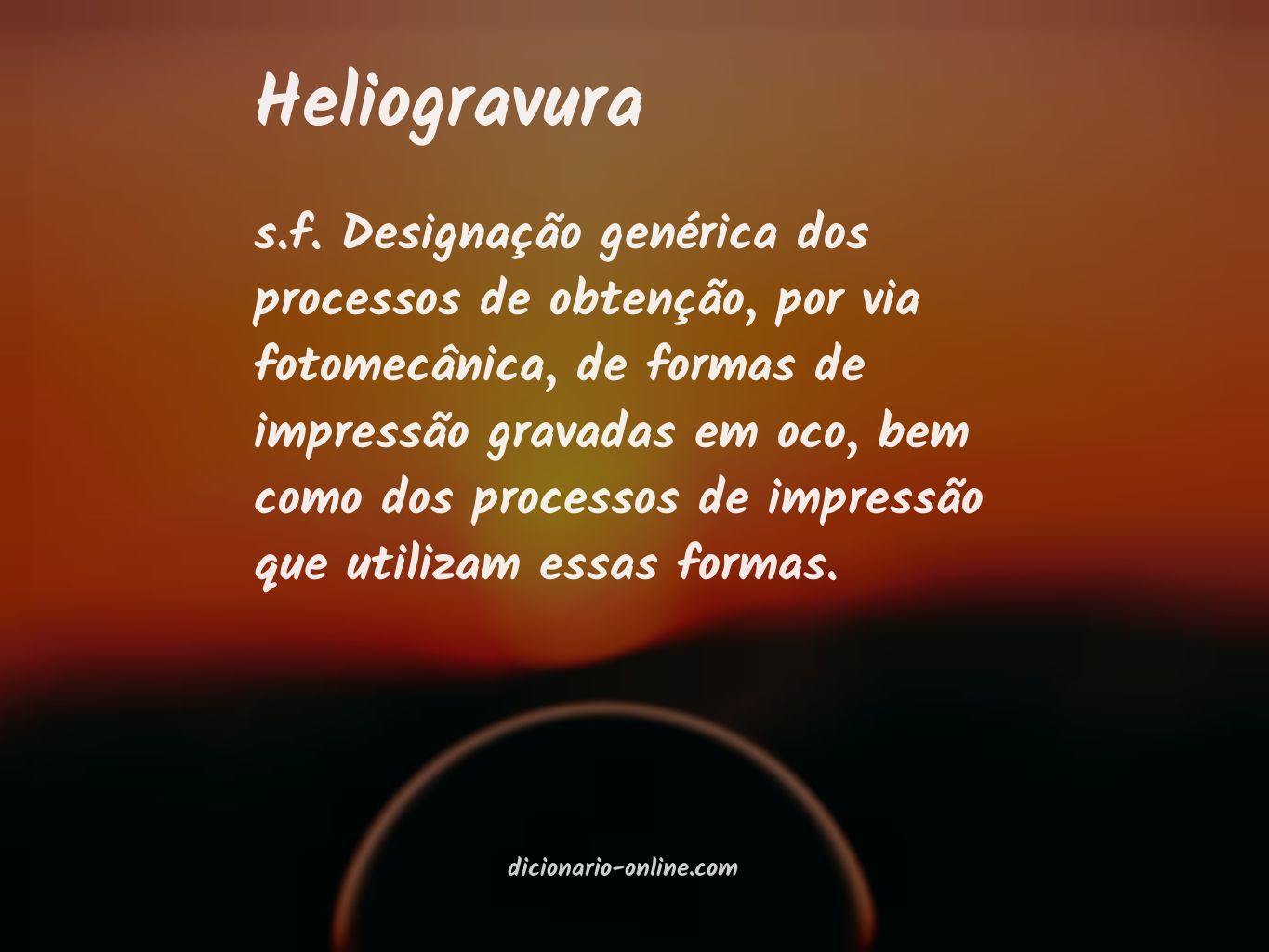 Significado de heliogravura