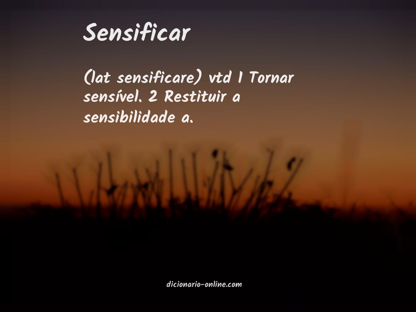 Significado de sensificar