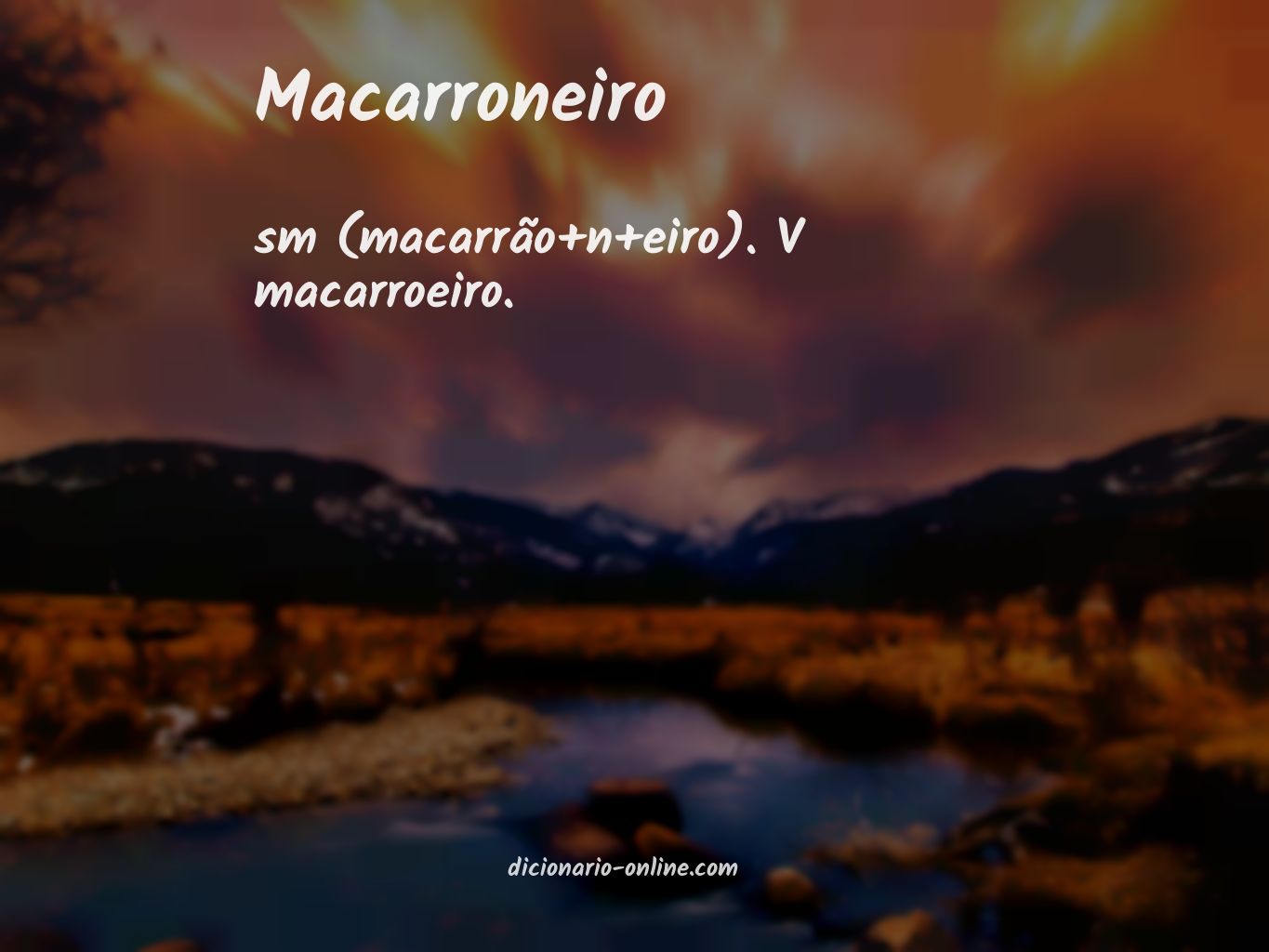 Significado de macarroneiro