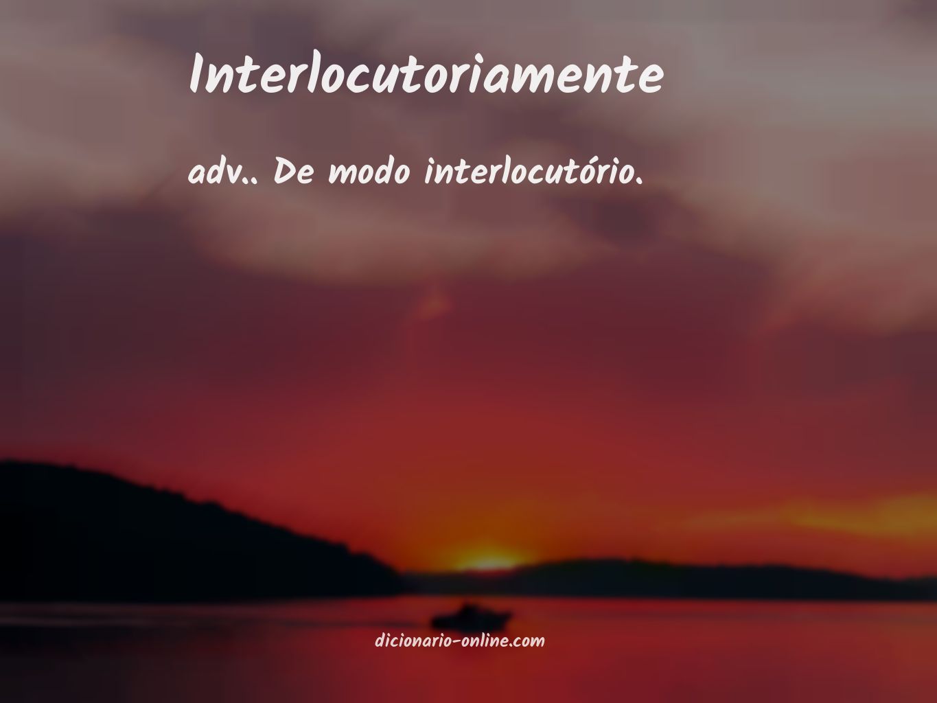 Significado de interlocutoriamente