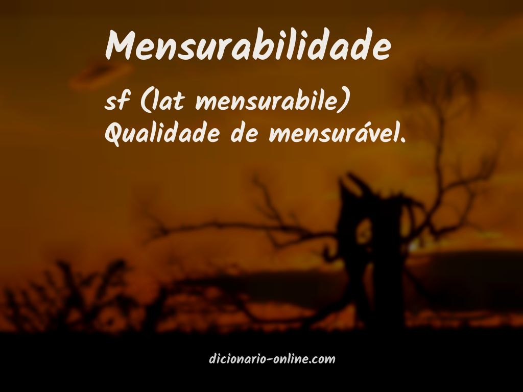 Significado de mensurabilidade