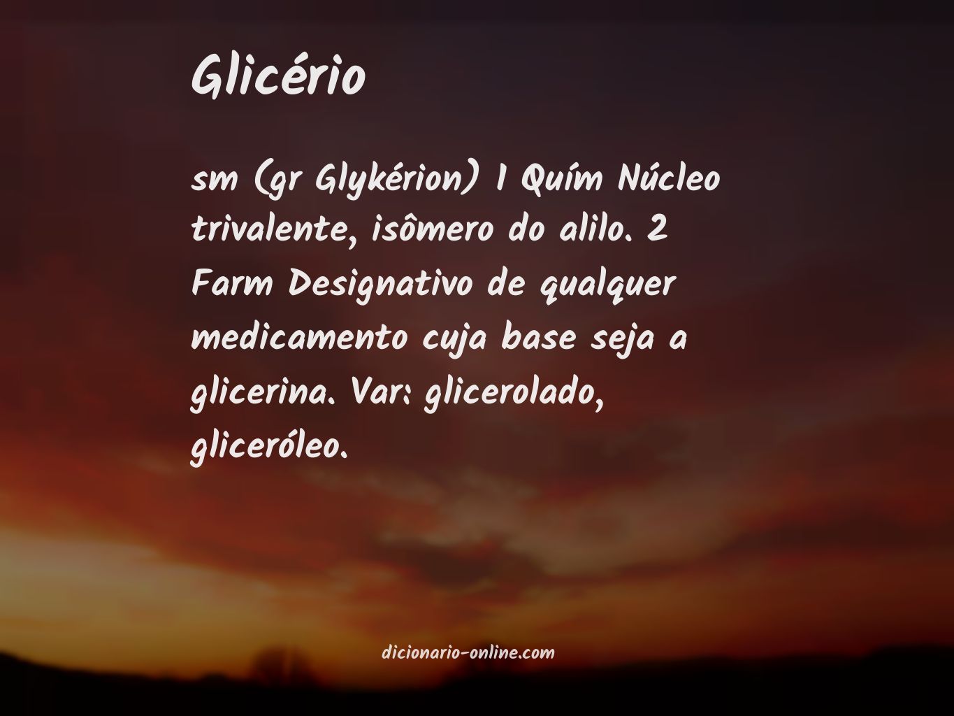 Significado de glicério