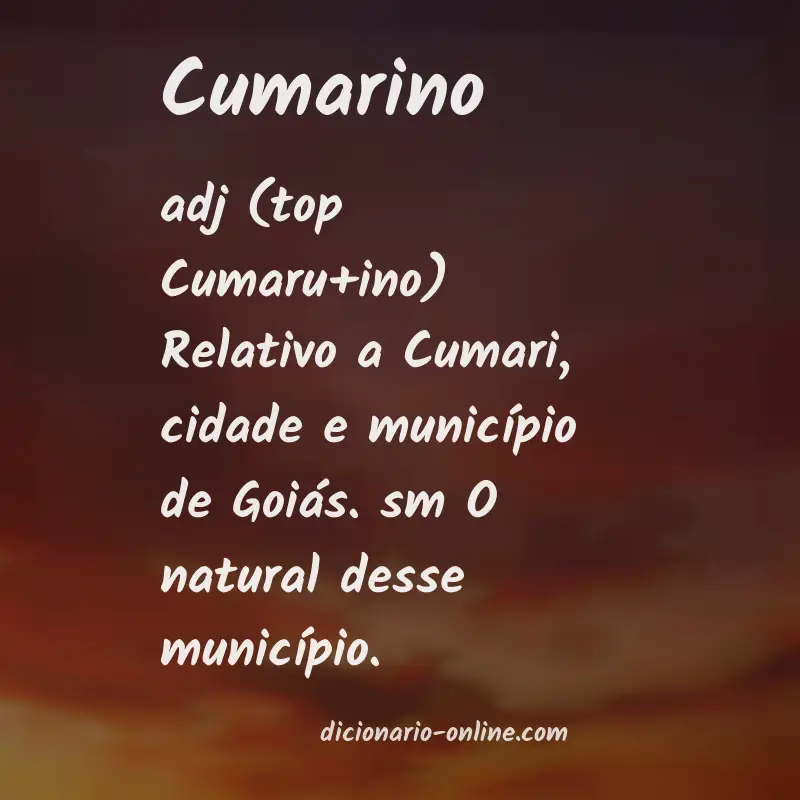 Significado de cumarino