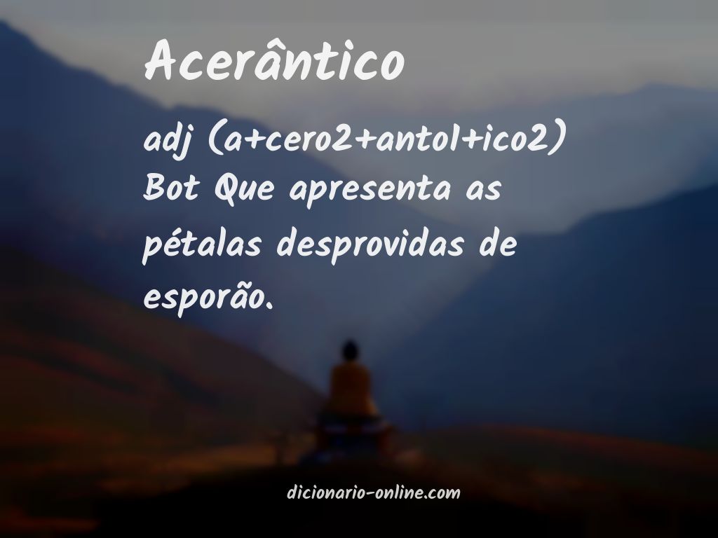 Significado de acerântico