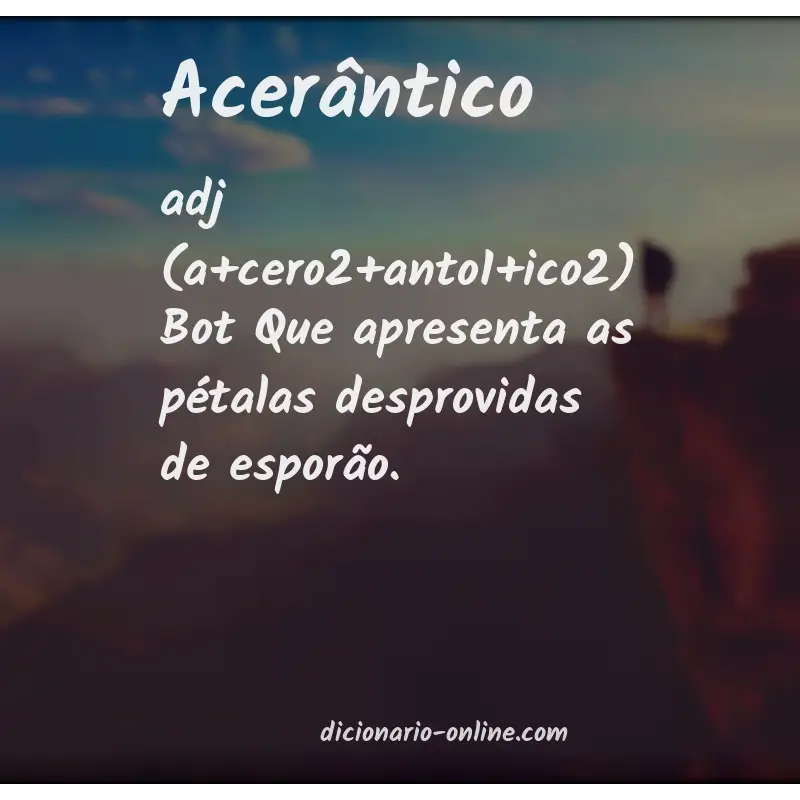 Significado de acerântico