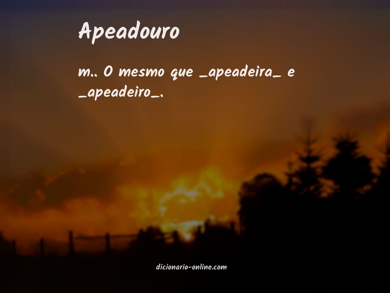 Significado de apeadouro