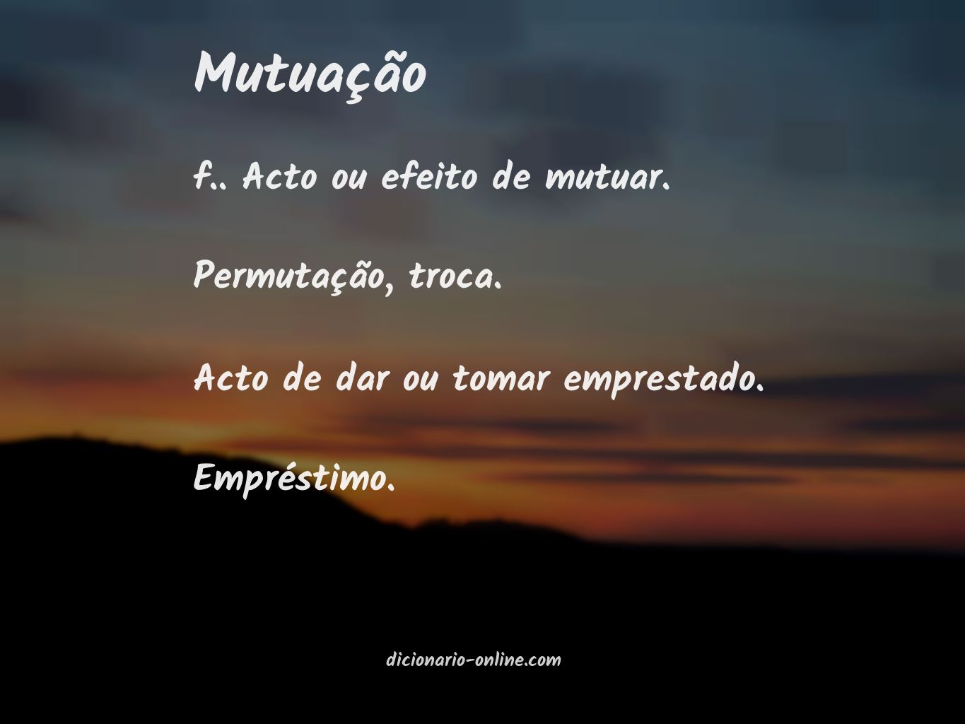 Significado de mutuação