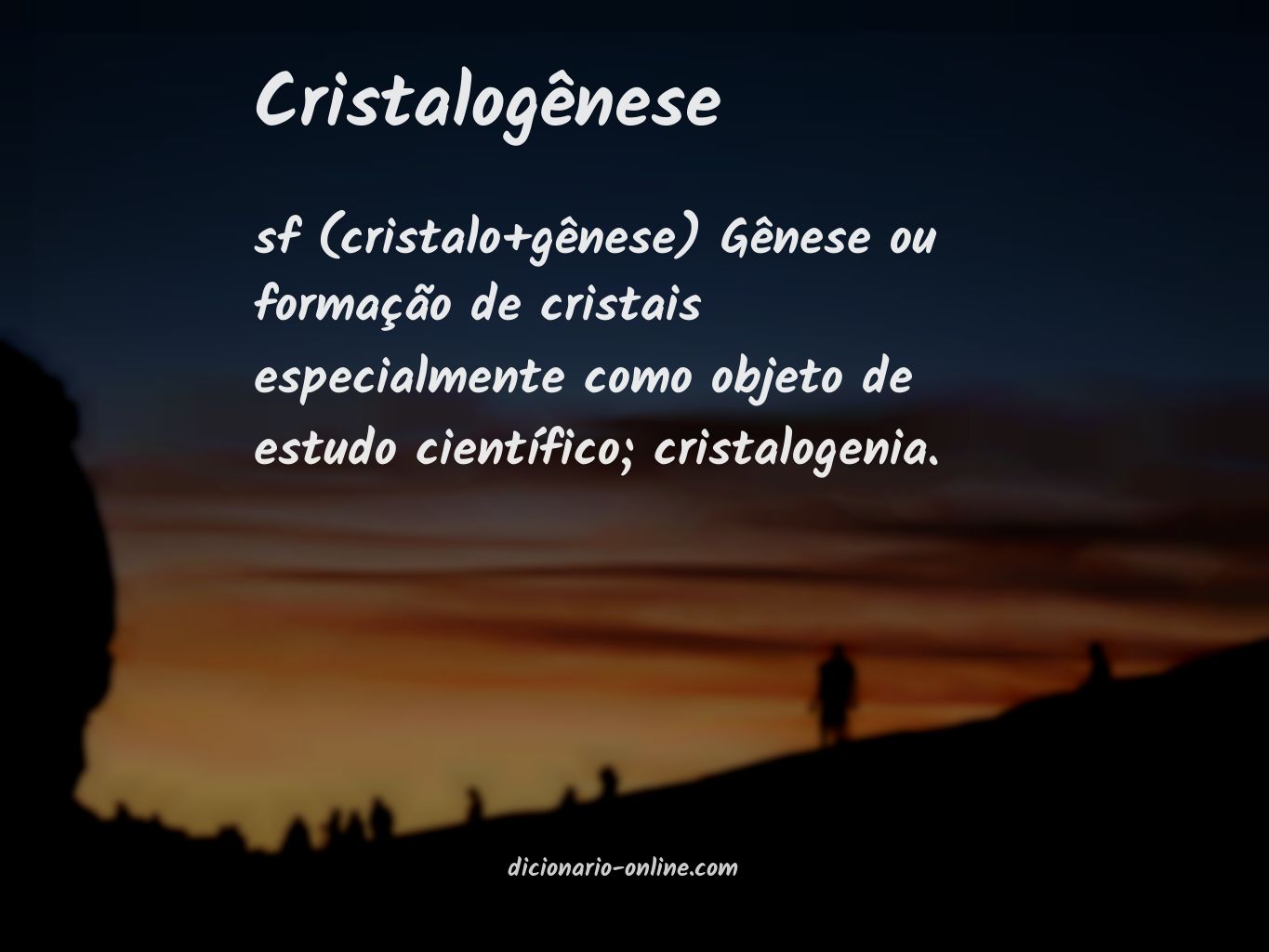 Significado de cristalogênese