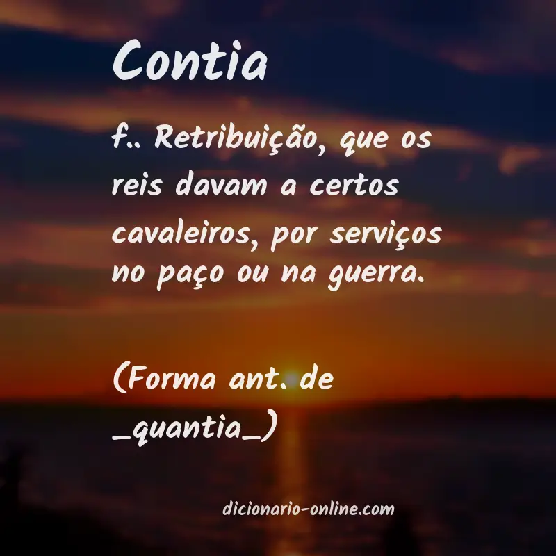 Significado de contia