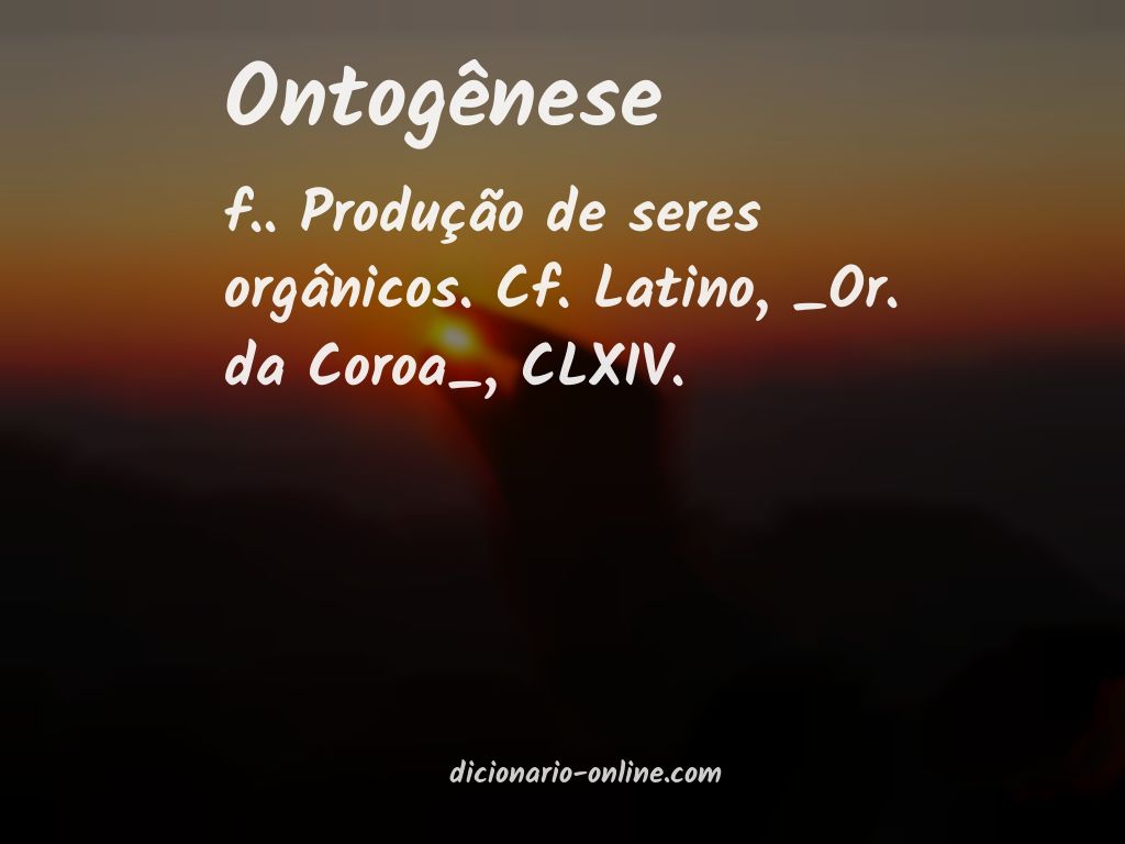 Significado de ontogênese