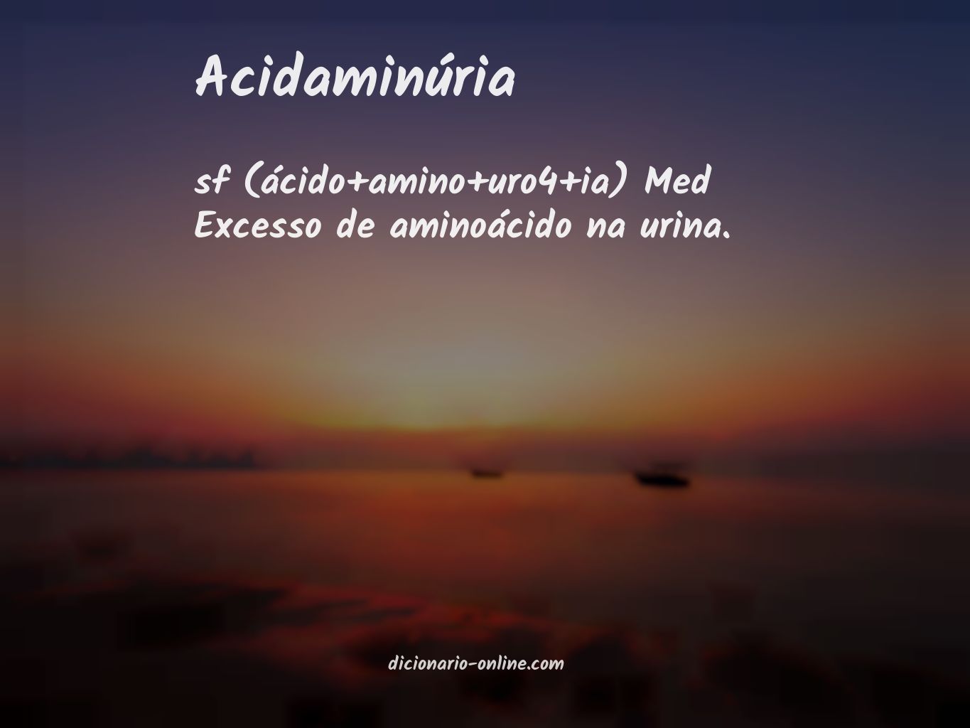 Significado de acidaminúria