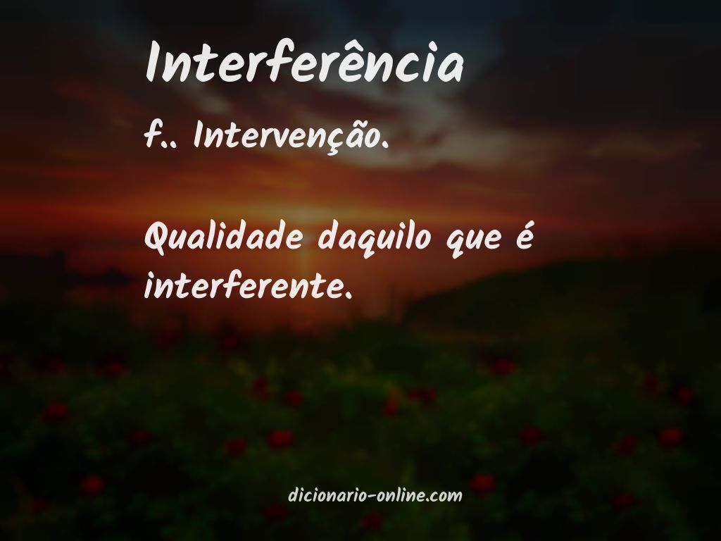Significado de interferência