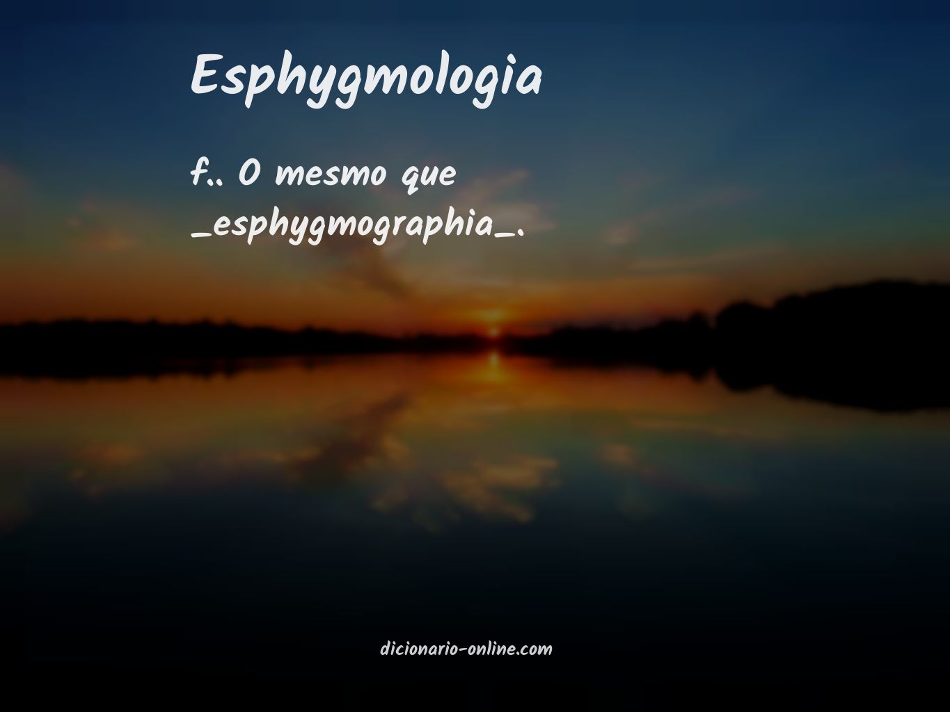 Significado de esphygmologia