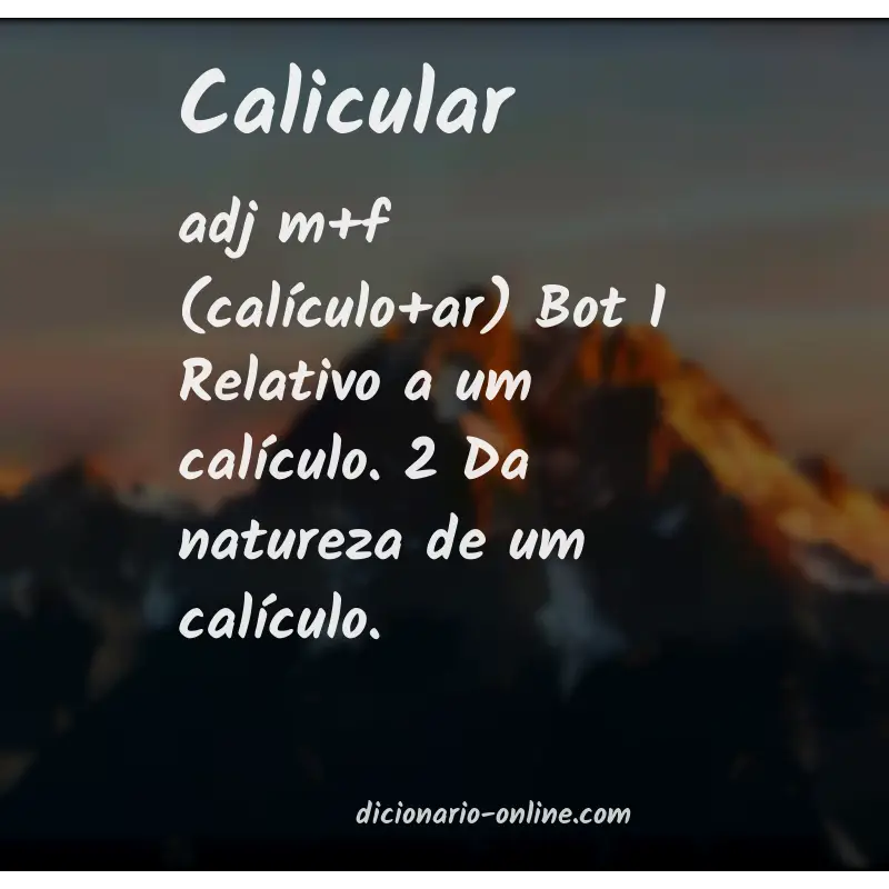 Significado de calicular
