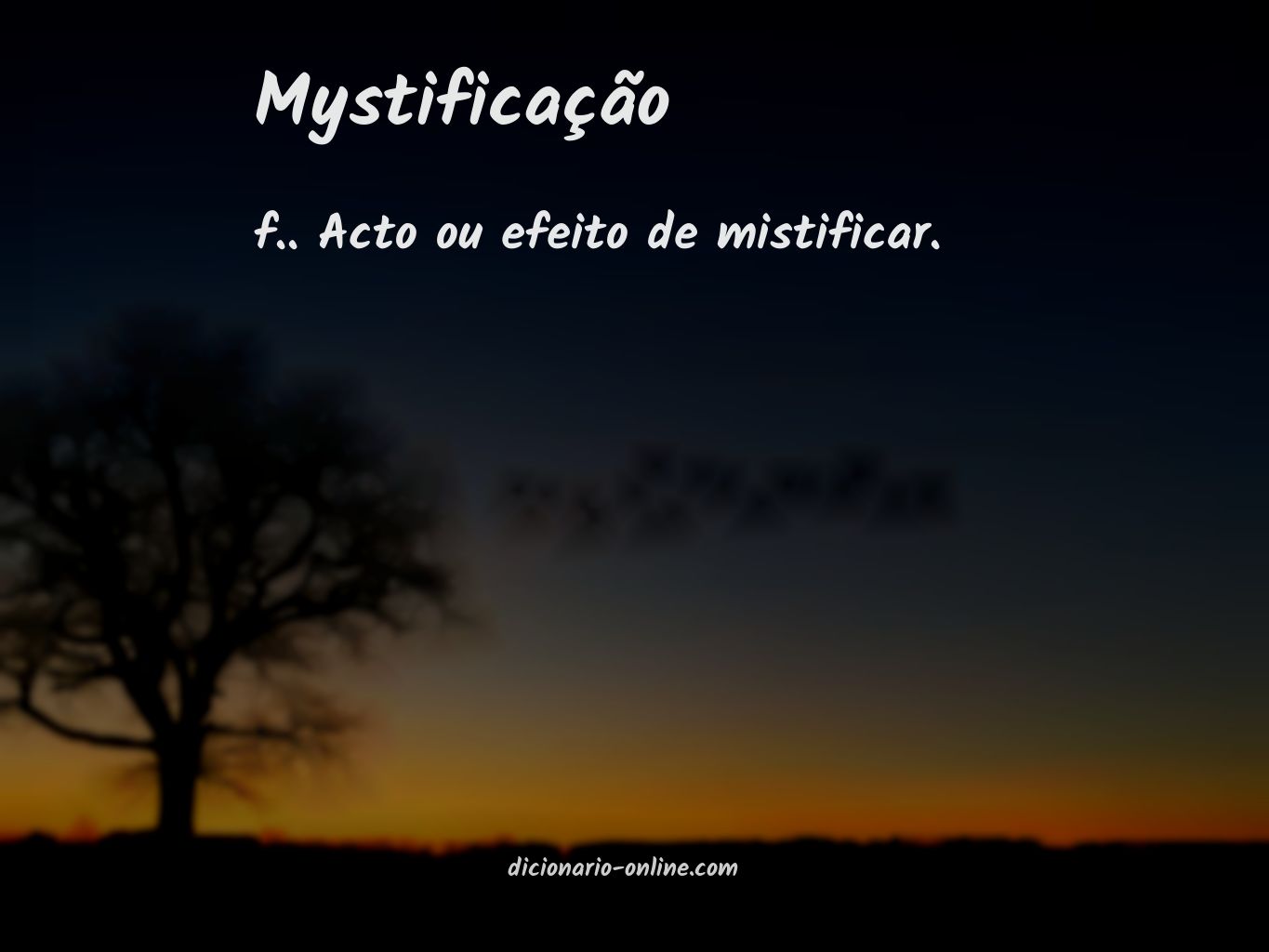 Significado de mystificação