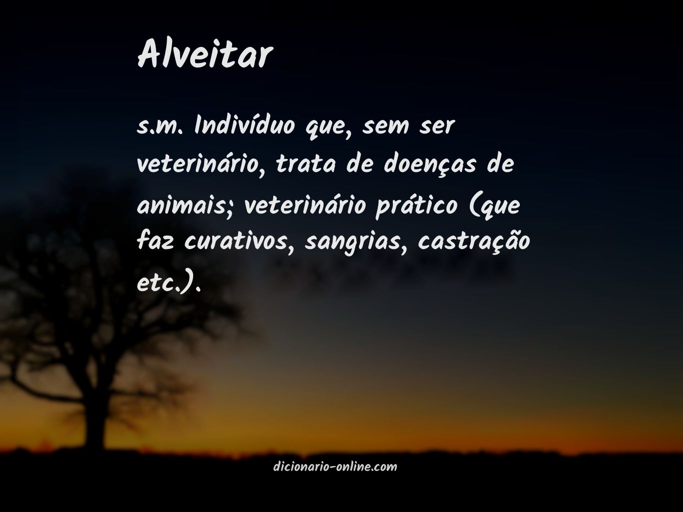 Significado de alveitar