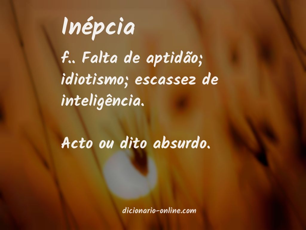 Significado de inépcia