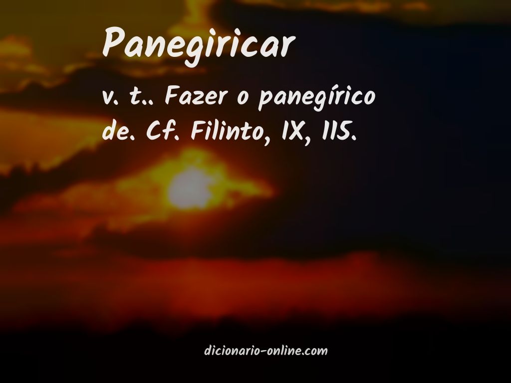 Significado de panegiricar