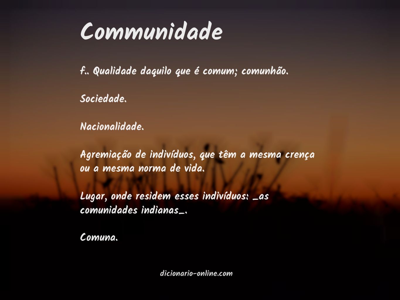 Significado de communidade