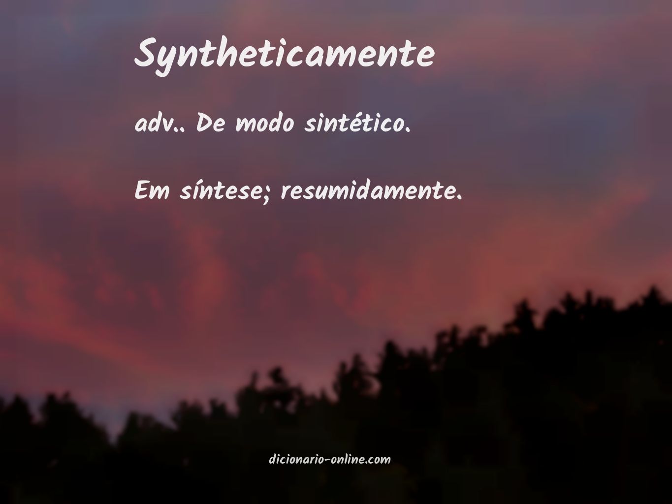 Significado de syntheticamente