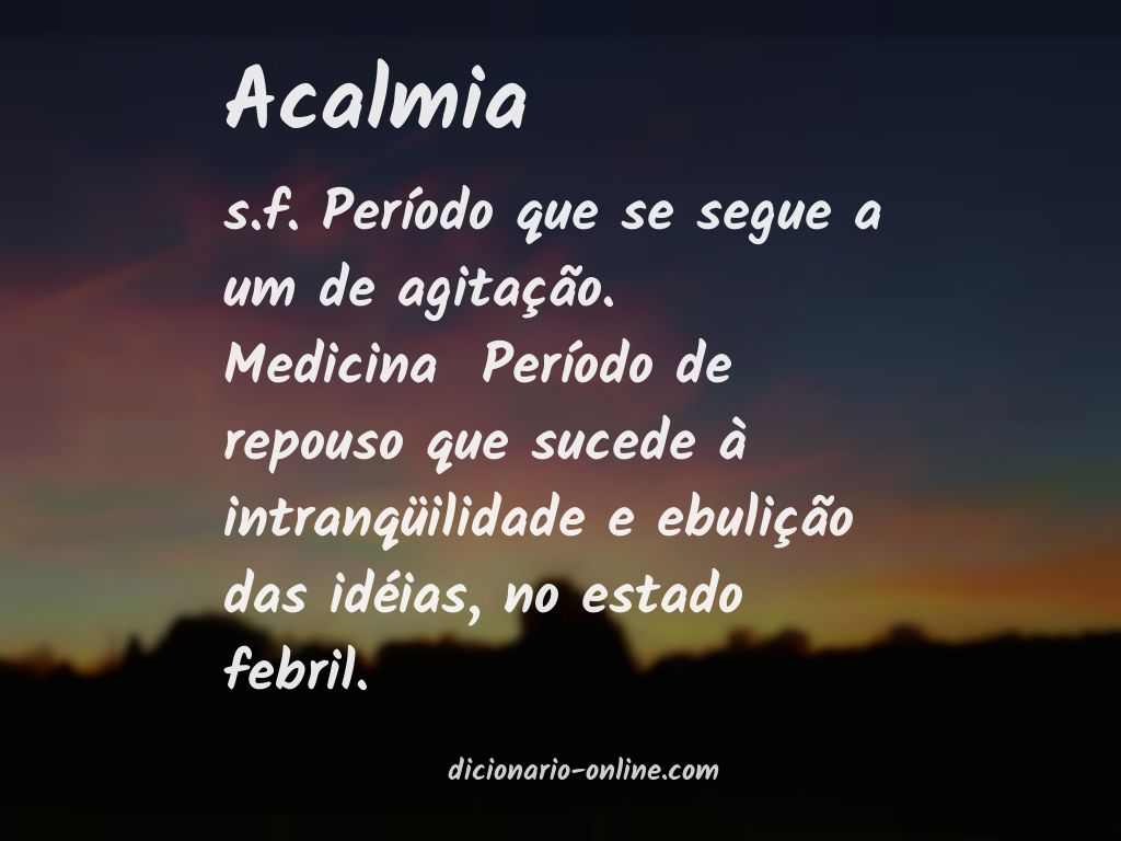 Significado de acalmia