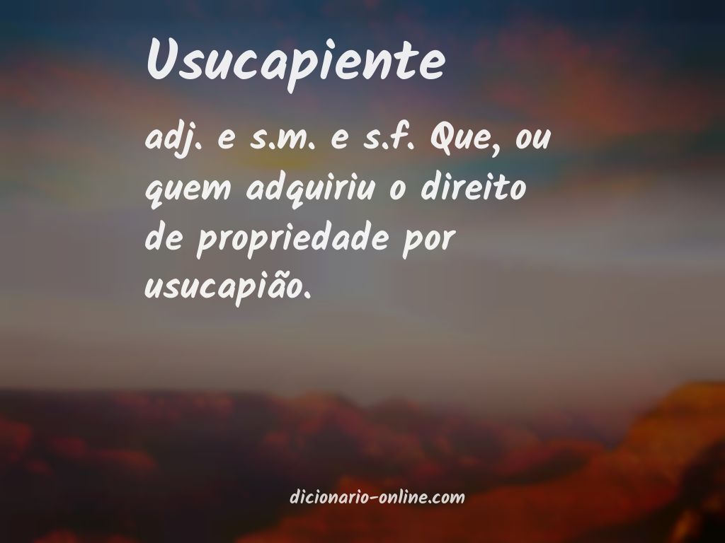 Significado de usucapiente