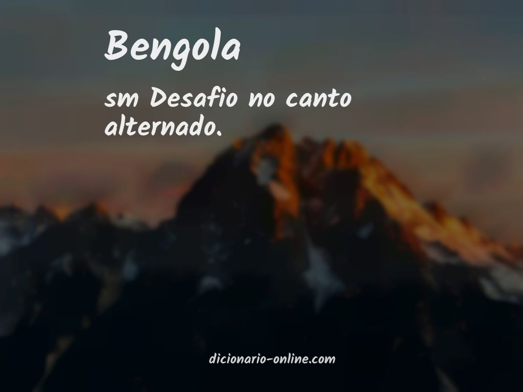 Significado de bengola