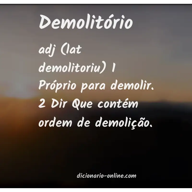 Significado de demolitório