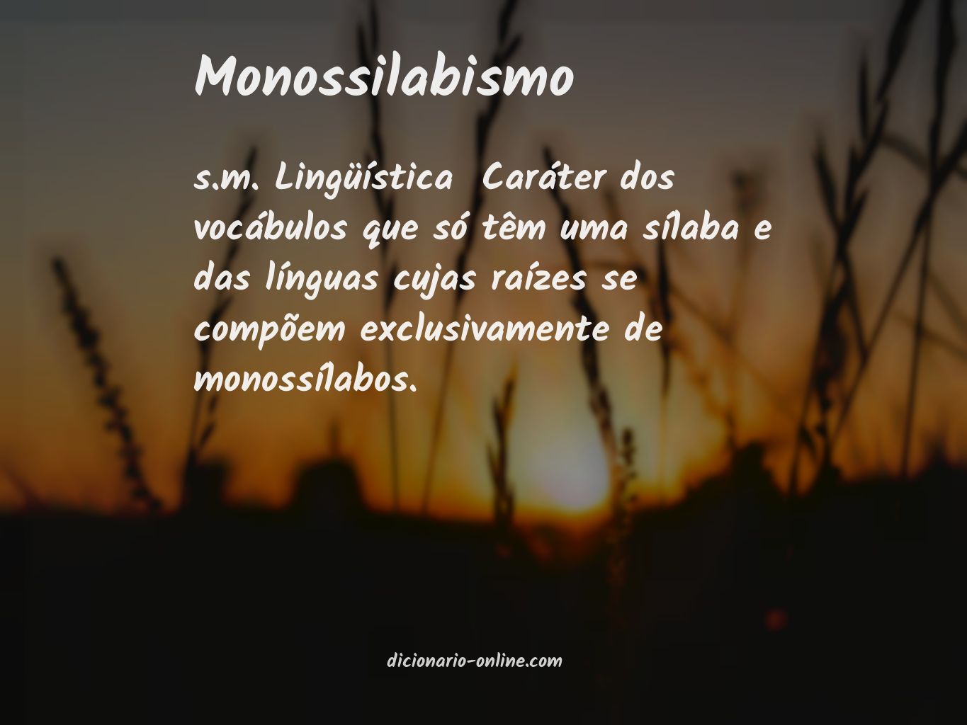 Significado de monossilabismo