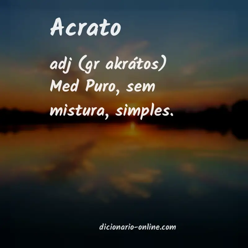 Significado de acrato