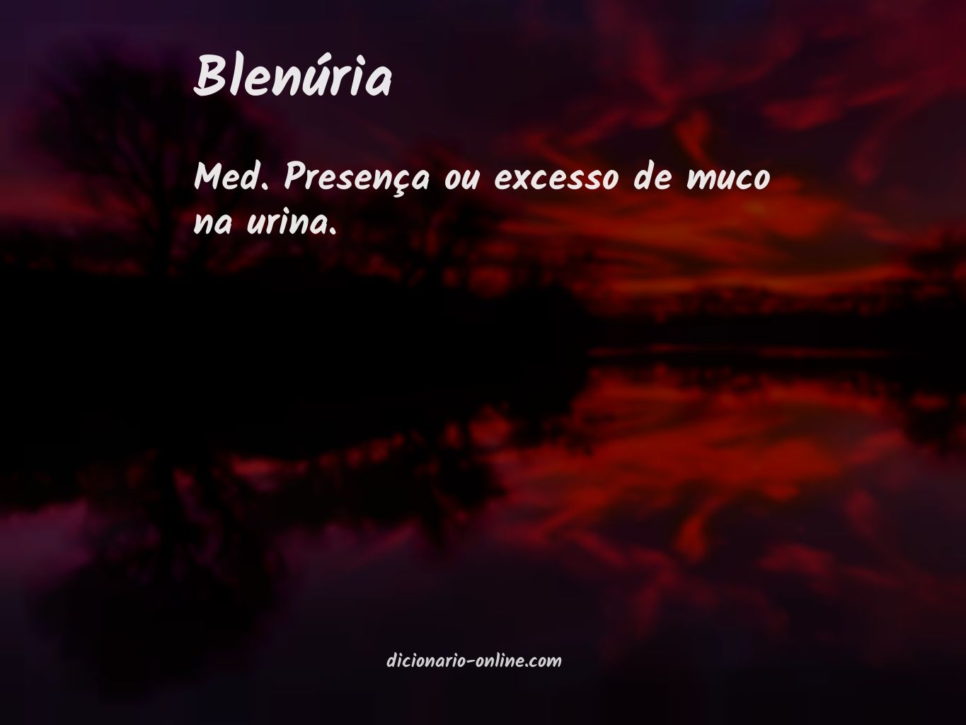 Significado de blenúria