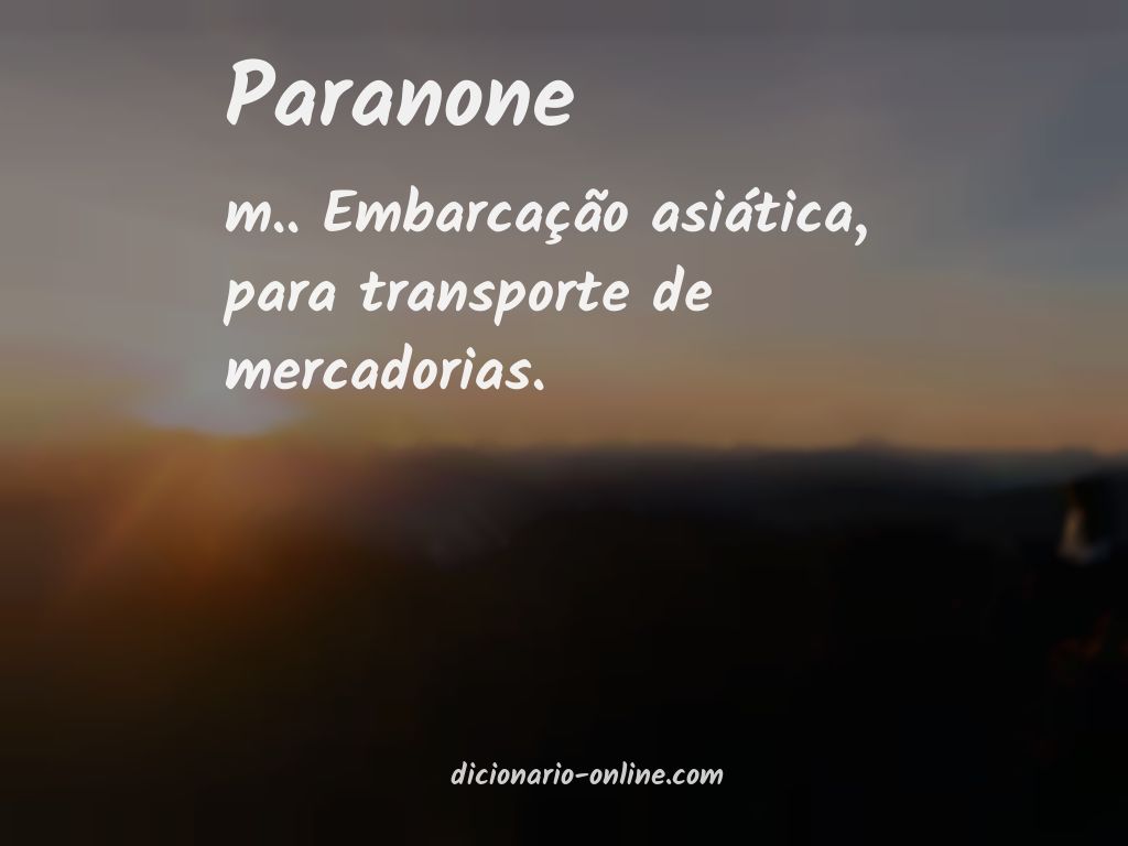 Significado de paranone