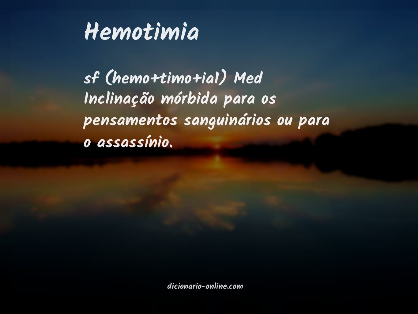 Significado de hemotimia
