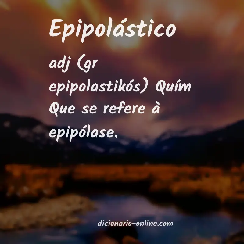 Significado de epipolástico
