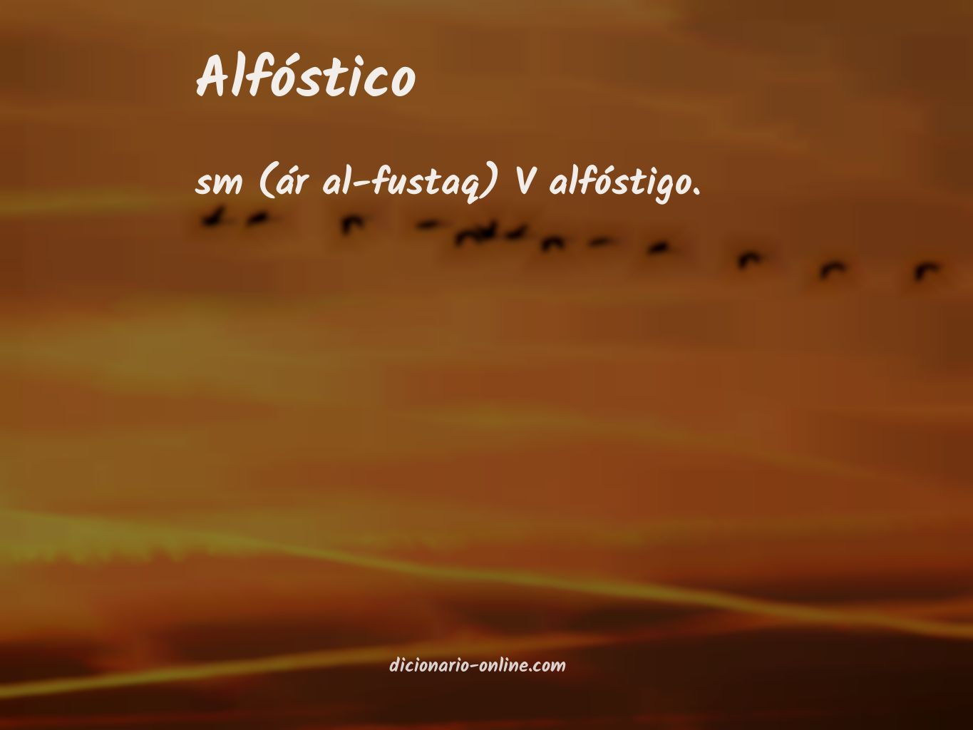 Significado de alfóstico