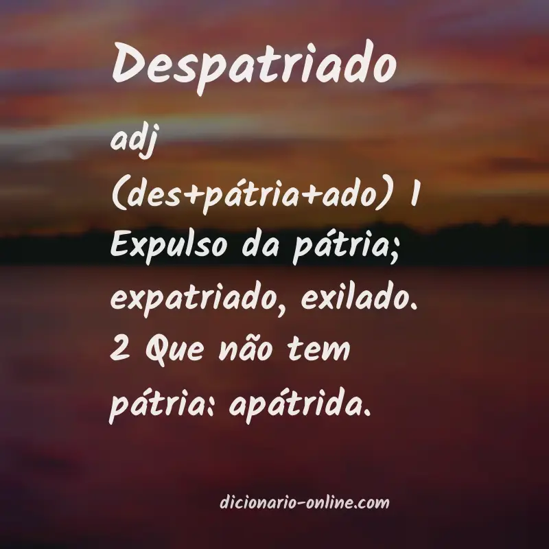 Significado de despatriado