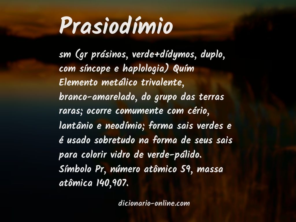 Significado de prasiodímio