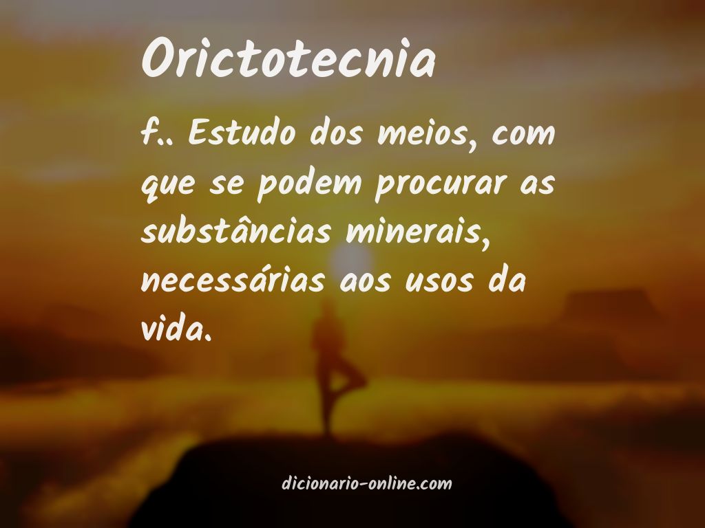 Significado de orictotecnia